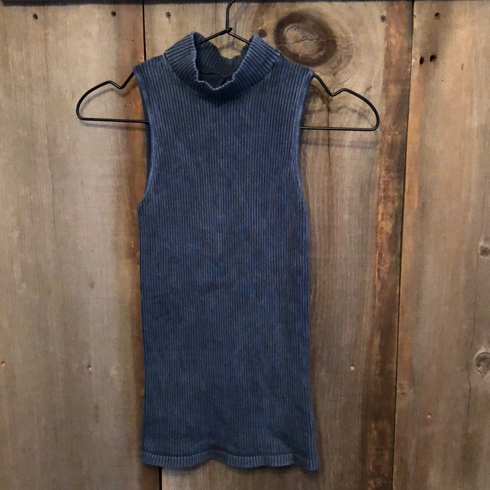 Free People Intimately No Looking Back Mock Top in Washed Blue Size XS/S